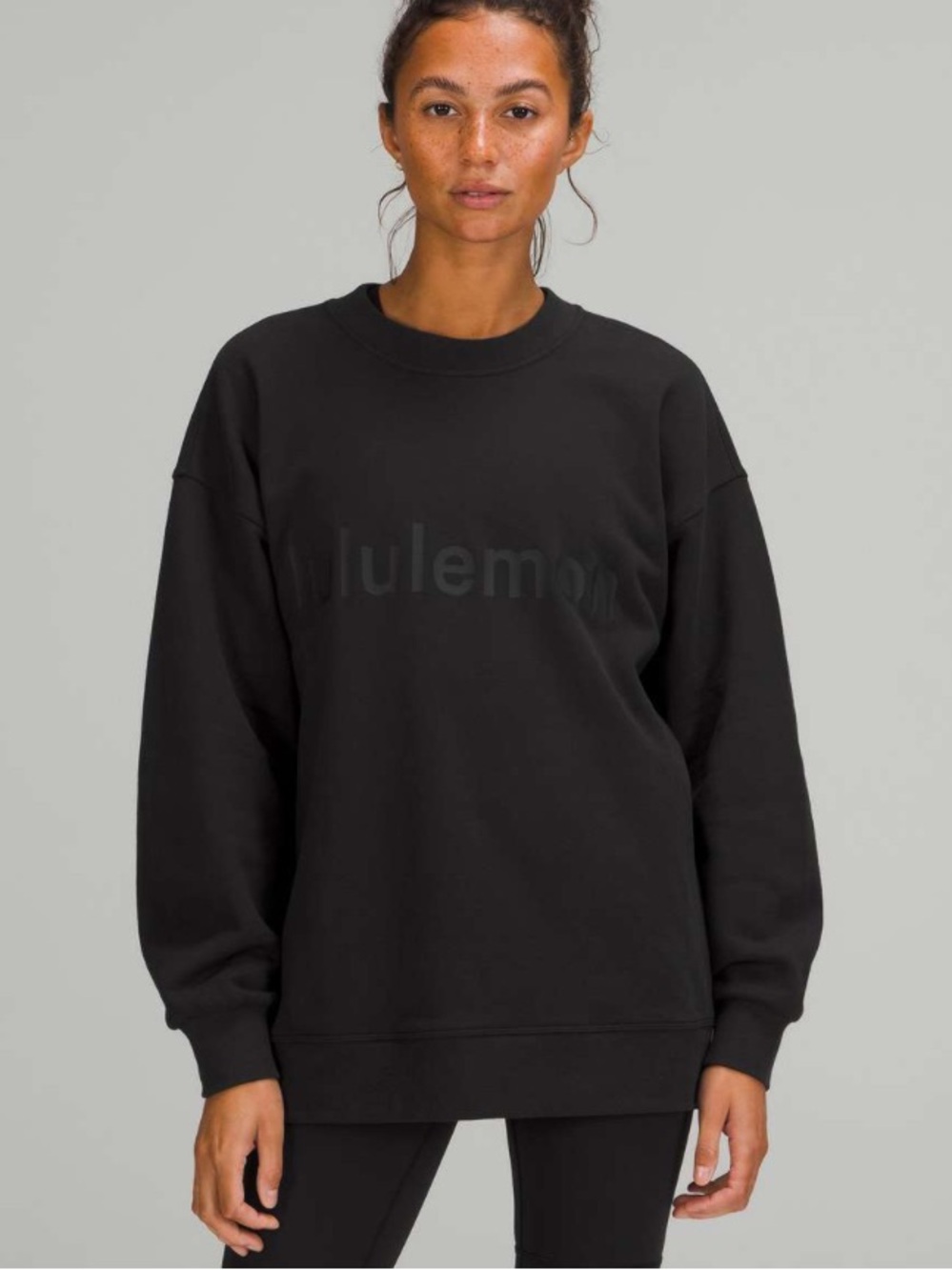 Lululemon Perfectly Oversized Crew Black Logo